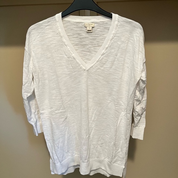 J. Crew Sweaters - J. Crew Classic White V-Neck Top